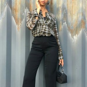 Banana Republic Green Plaid blouse sz M